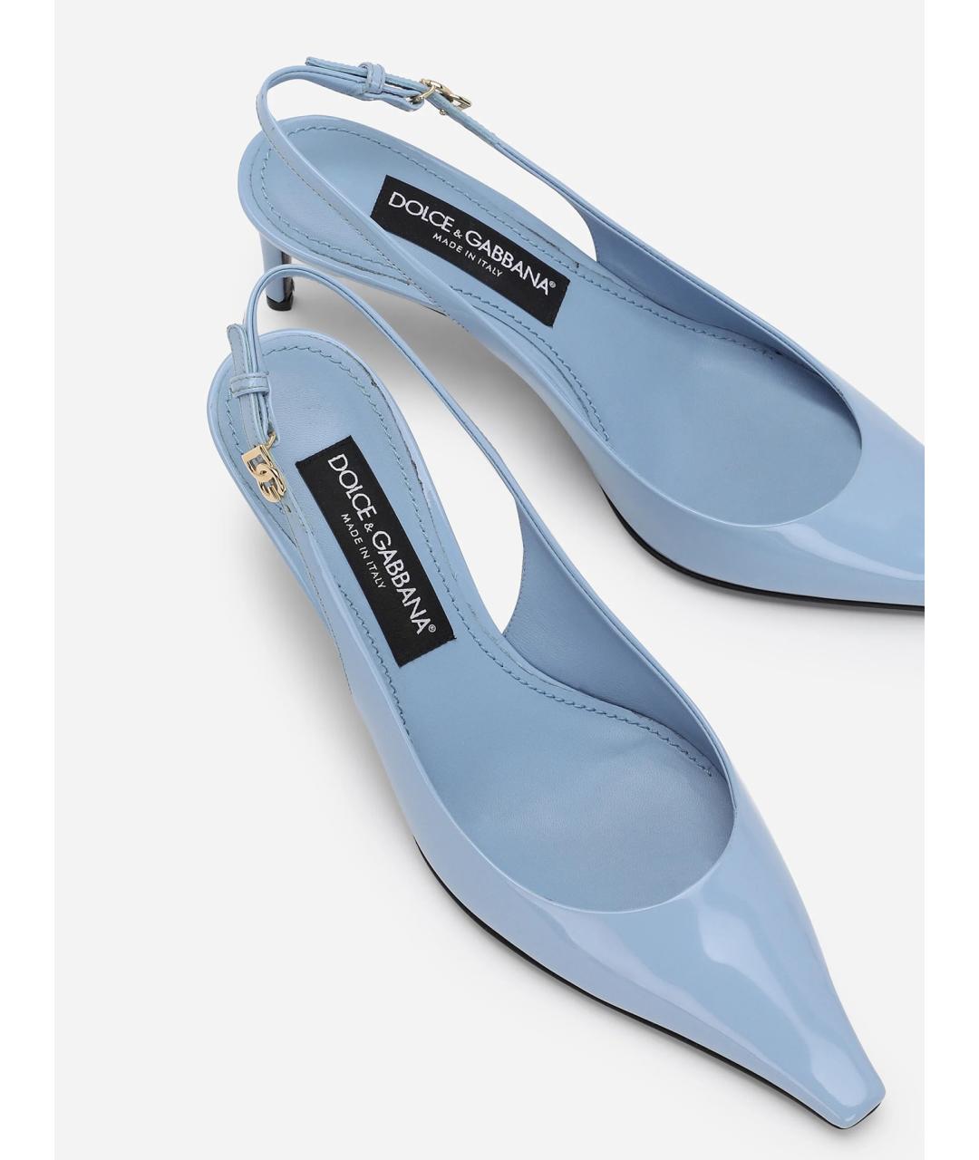 DOLCE&GABBANA Голубые туфли из лакированной кожи, фото 3