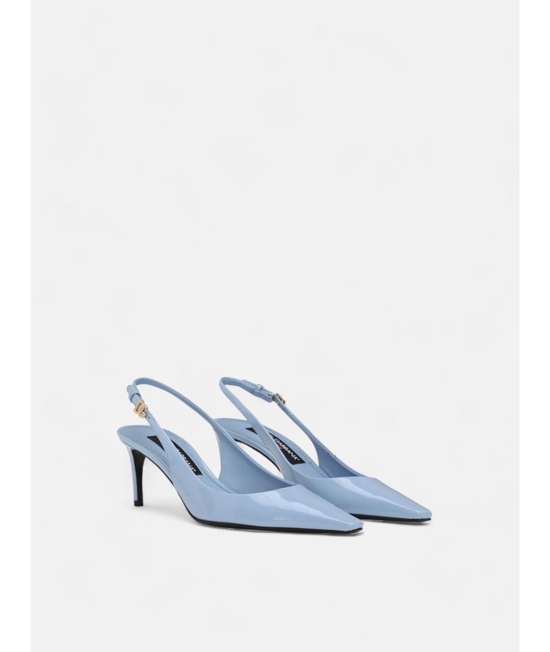 DOLCE&GABBANA Голубые туфли из лакированной кожи, фото 2
