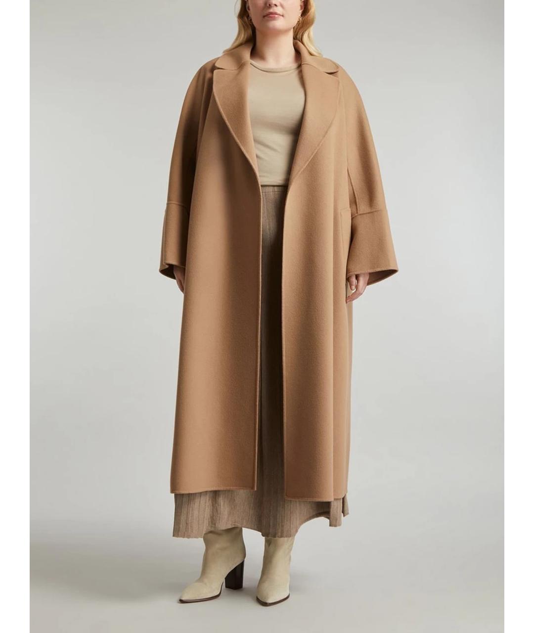 'S MAX MARA Коричневое шерстяное пальто, фото 3