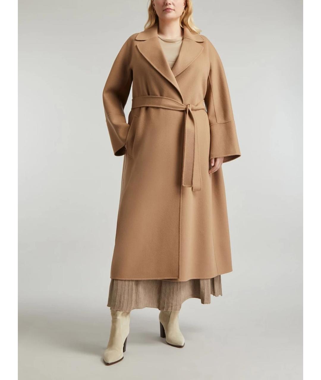 'S MAX MARA Коричневое шерстяное пальто, фото 2