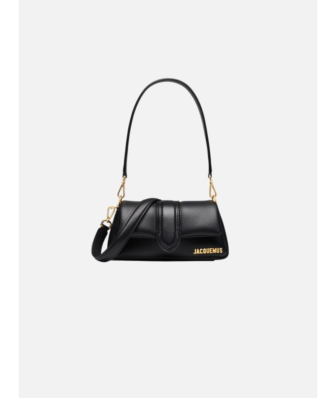 JACQUEMUS Черная кожаная сумка через плечо, фото 4