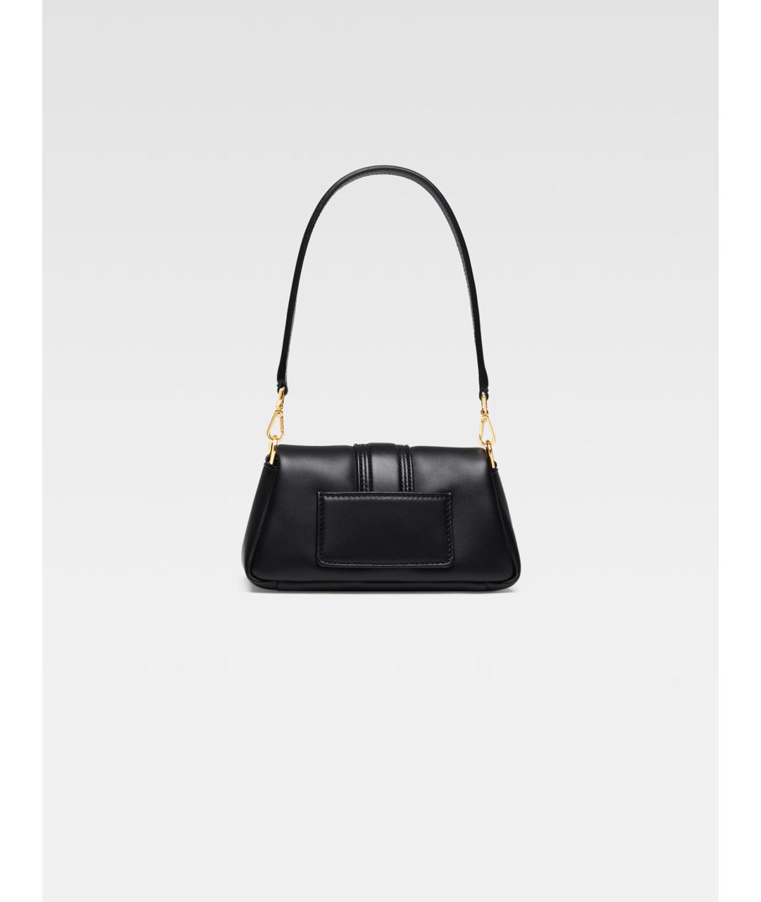 JACQUEMUS Черная кожаная сумка через плечо, фото 3