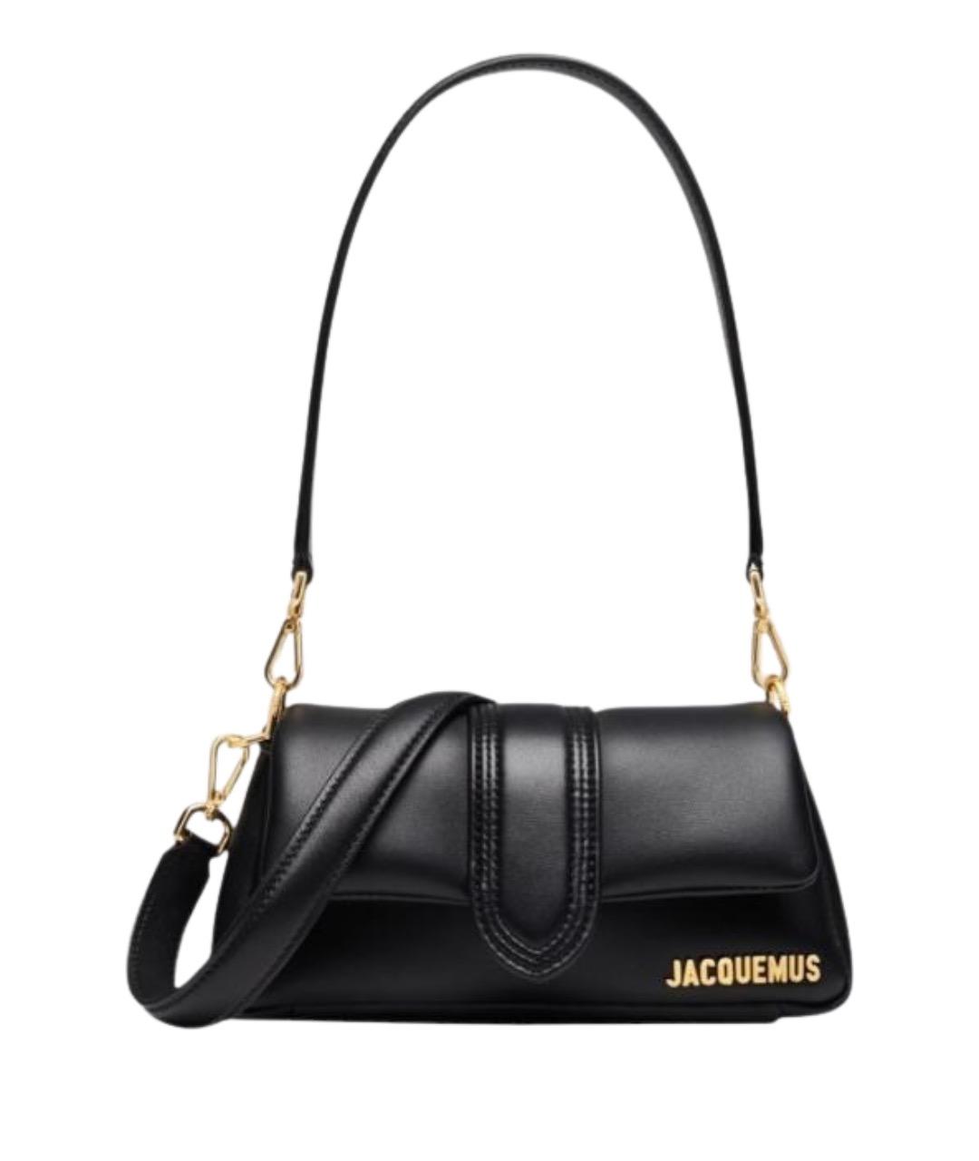 JACQUEMUS Черная кожаная сумка через плечо, фото 1