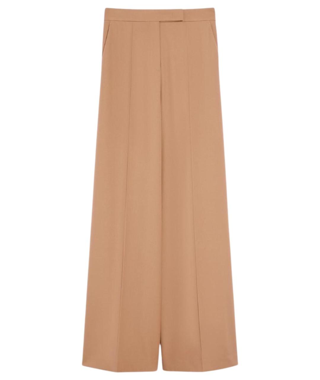 MAX MARA Бежевые шерстяные брюки широкие, фото 1