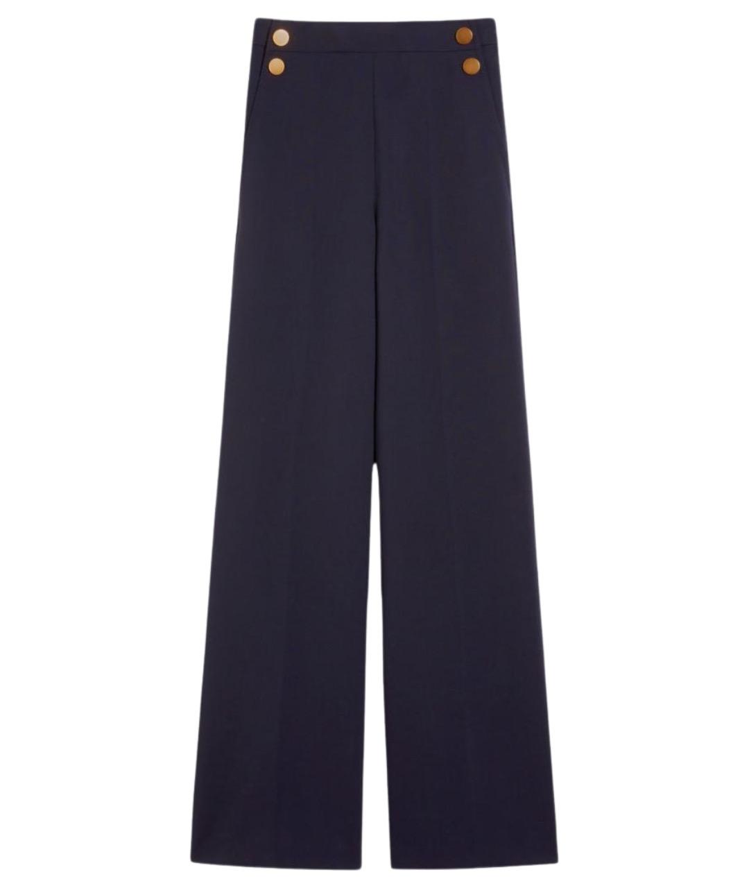 MAX MARA Синие шерстяные брюки широкие, фото 1