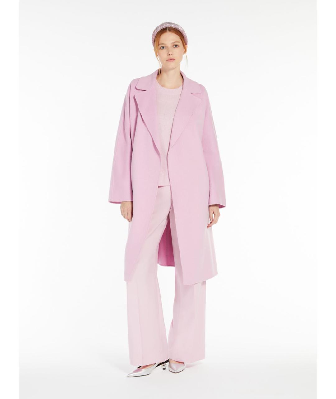 WEEKEND MAX MARA Розовые шерстяные брюки широкие, фото 2