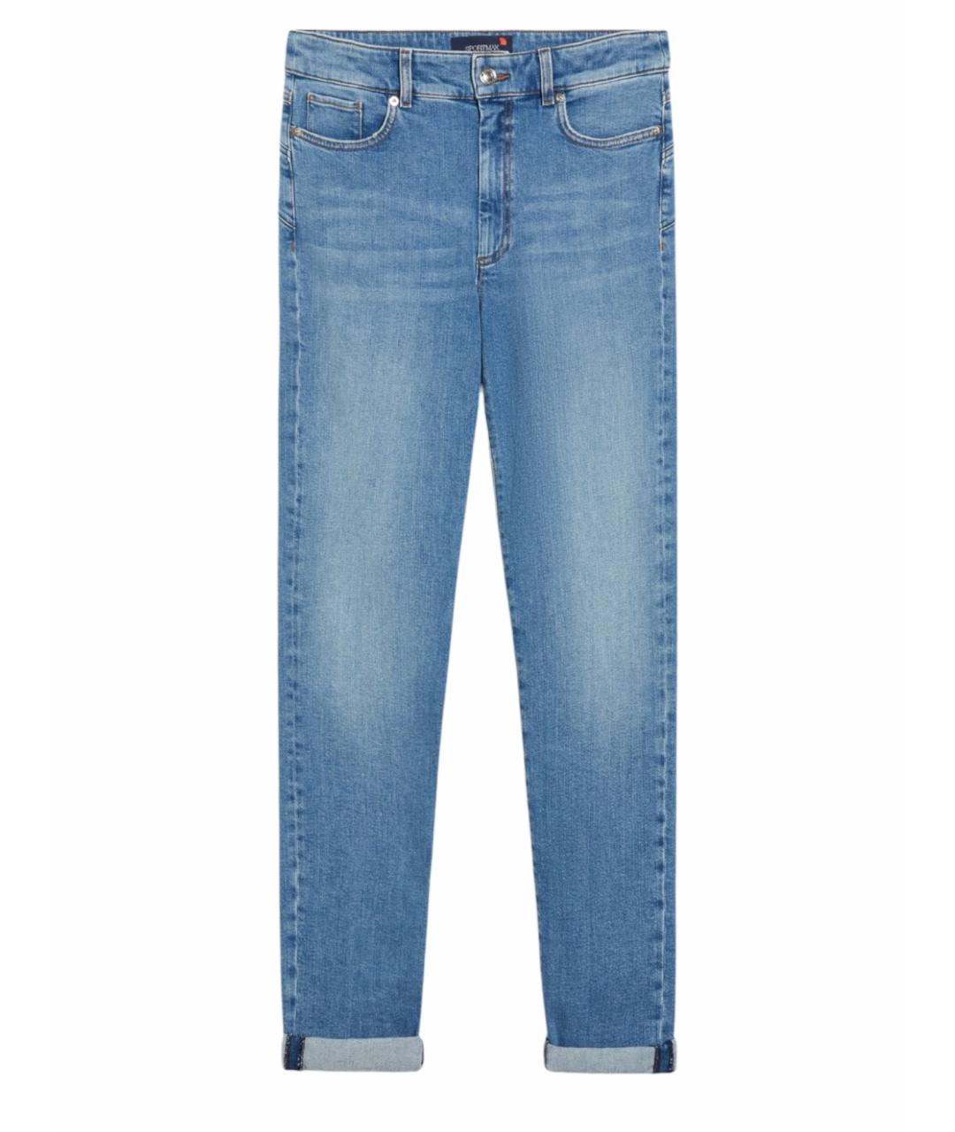 SPORTMAX Голубые хлопковые прямые джинсы, фото 1