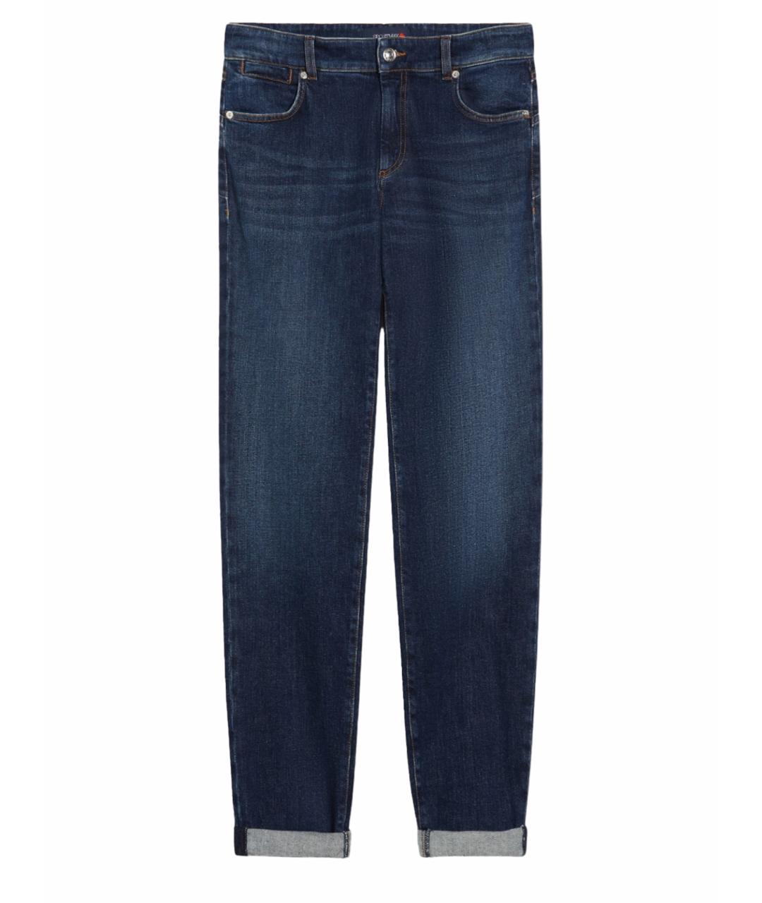 SPORTMAX Синие хлопковые прямые джинсы, фото 1