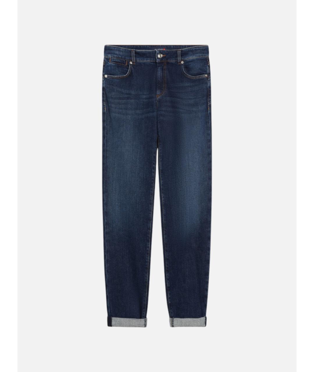 SPORTMAX Синие хлопковые прямые джинсы, фото 5