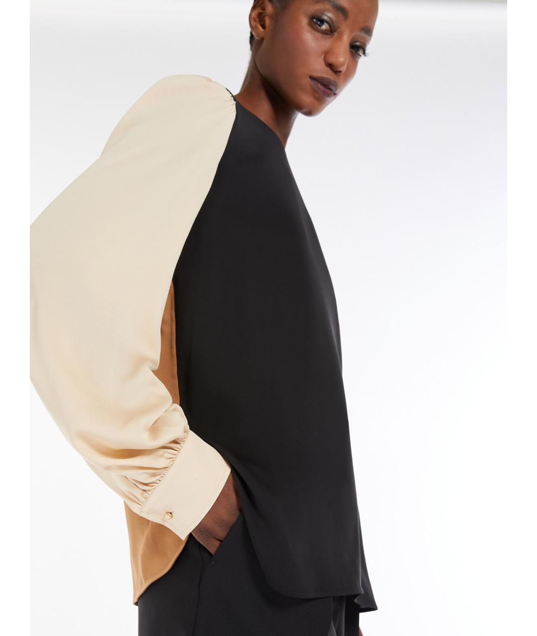 MAX MARA Черная шелковая блузы, фото 5