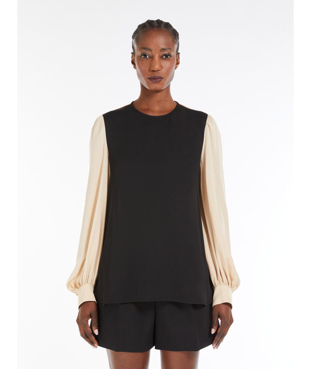 MAX MARA Черная шелковая блузы, фото 3