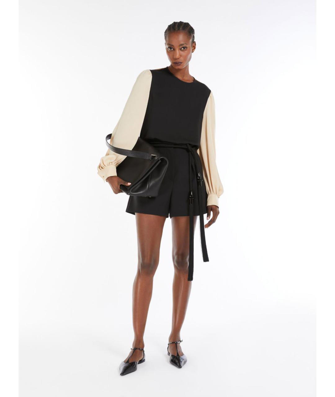 MAX MARA Черная шелковая блузы, фото 2