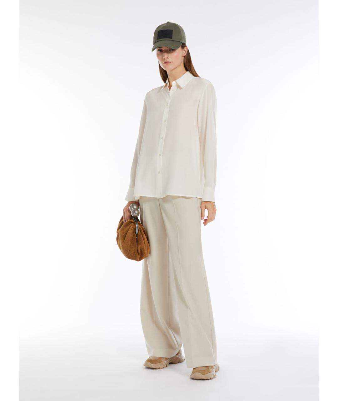 WEEKEND MAX MARA Бежевая шелковая рубашка, фото 2