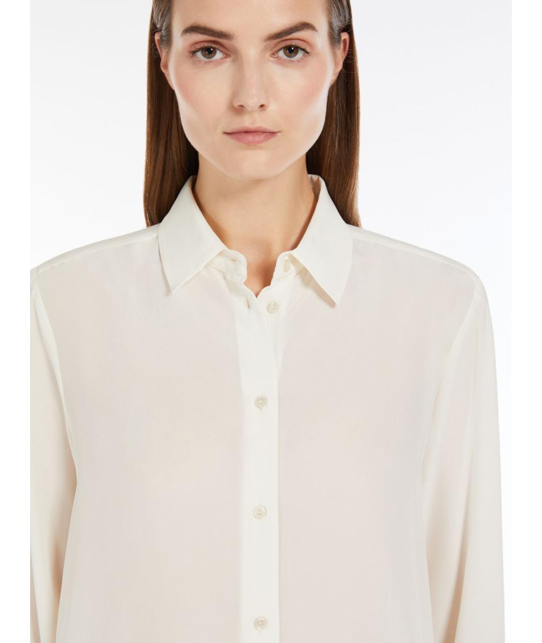 WEEKEND MAX MARA Бежевая шелковая рубашка, фото 5