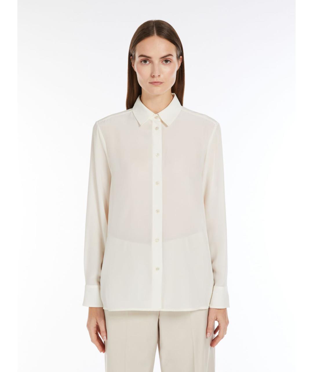 WEEKEND MAX MARA Бежевая шелковая рубашка, фото 3