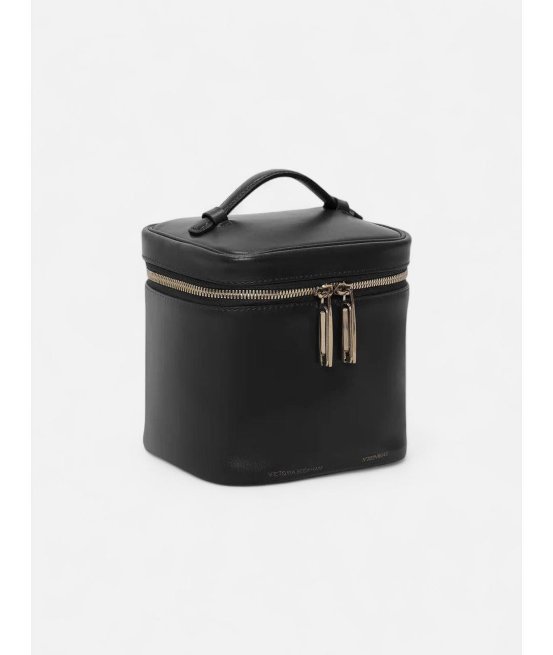 VICTORIA BECKHAM Черная кожаная сумка с короткими ручками, фото 3
