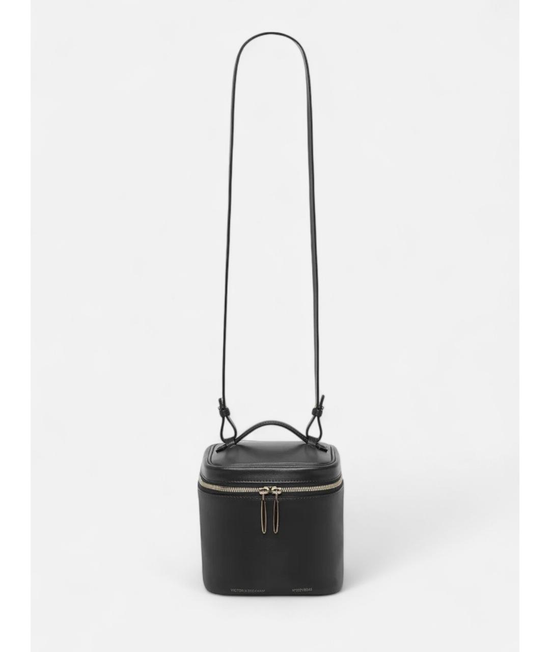 VICTORIA BECKHAM Черная кожаная сумка с короткими ручками, фото 2