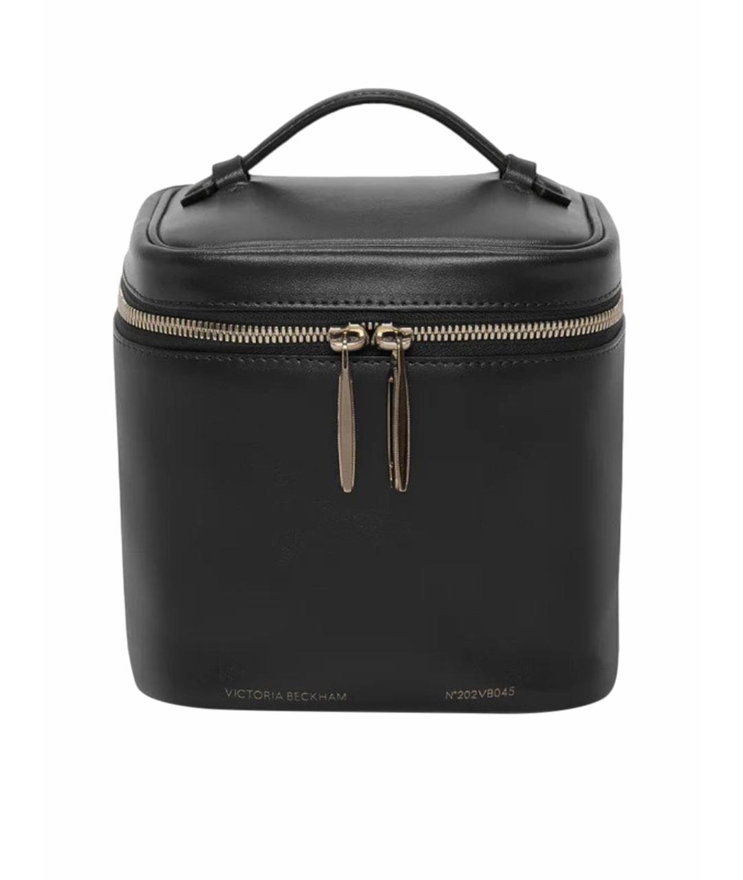 VICTORIA BECKHAM Черная кожаная сумка с короткими ручками, фото 1