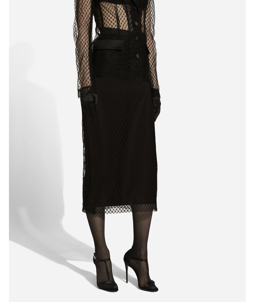 DOLCE&GABBANA Черная юбка миди, фото 2