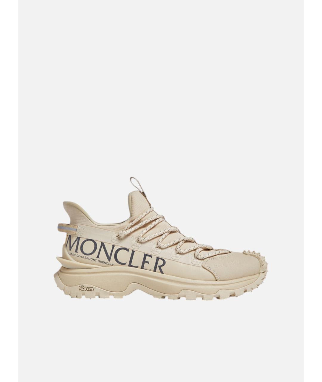 MONCLER Бежевые синтетические кроссовки, фото 5