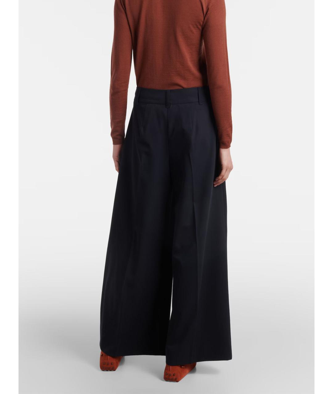 'S MAX MARA Черные шерстяные брюки широкие, фото 3
