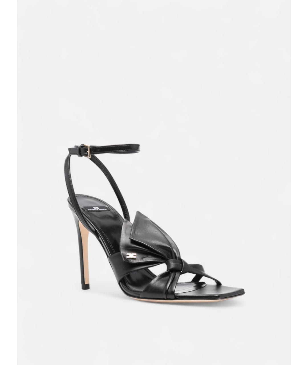 ELISABETTA FRANCHI Черные кожаные босоножки, фото 2
