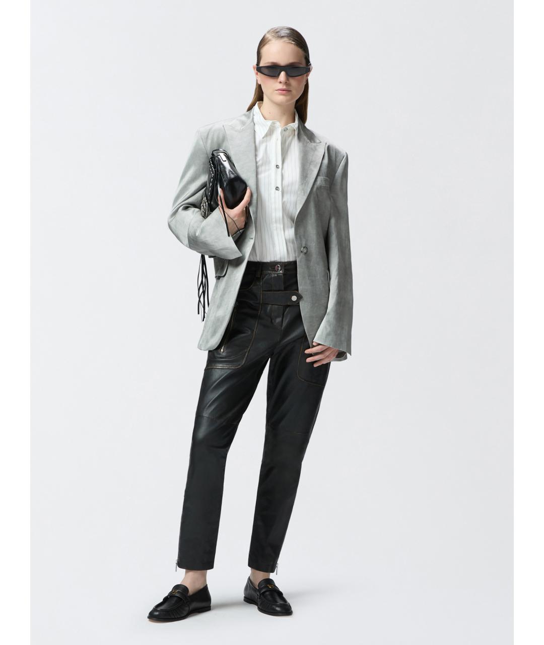 PINKO Черные прямые брюки, фото 2