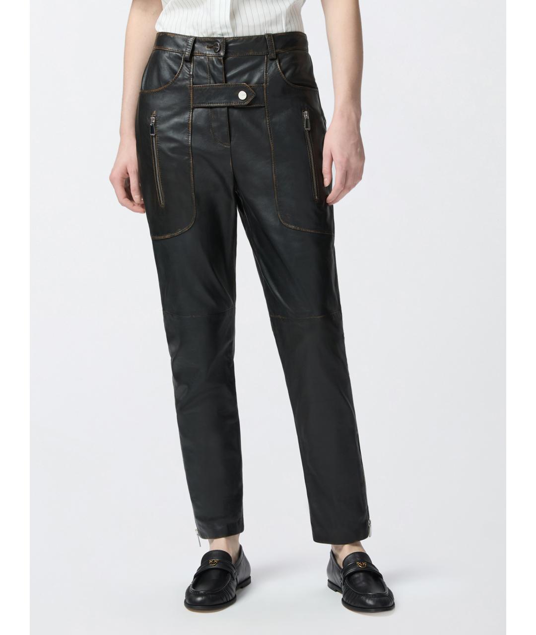 PINKO Черные прямые брюки, фото 3