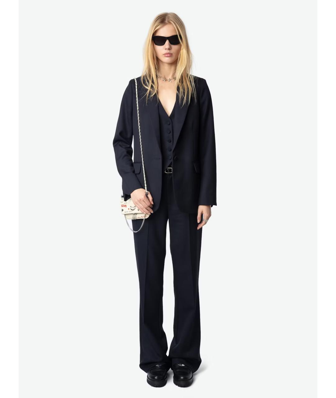 ZADIG & VOLTAIRE Синий шерстяной жакет/пиджак, фото 2