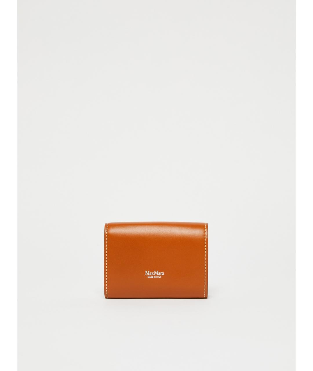 MAX MARA Оранжевый кожаный кошелек, фото 2