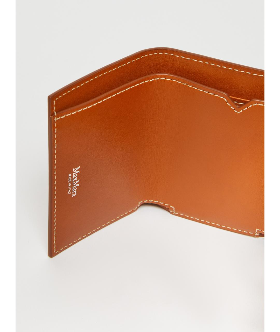 MAX MARA Оранжевый кожаный кошелек, фото 3