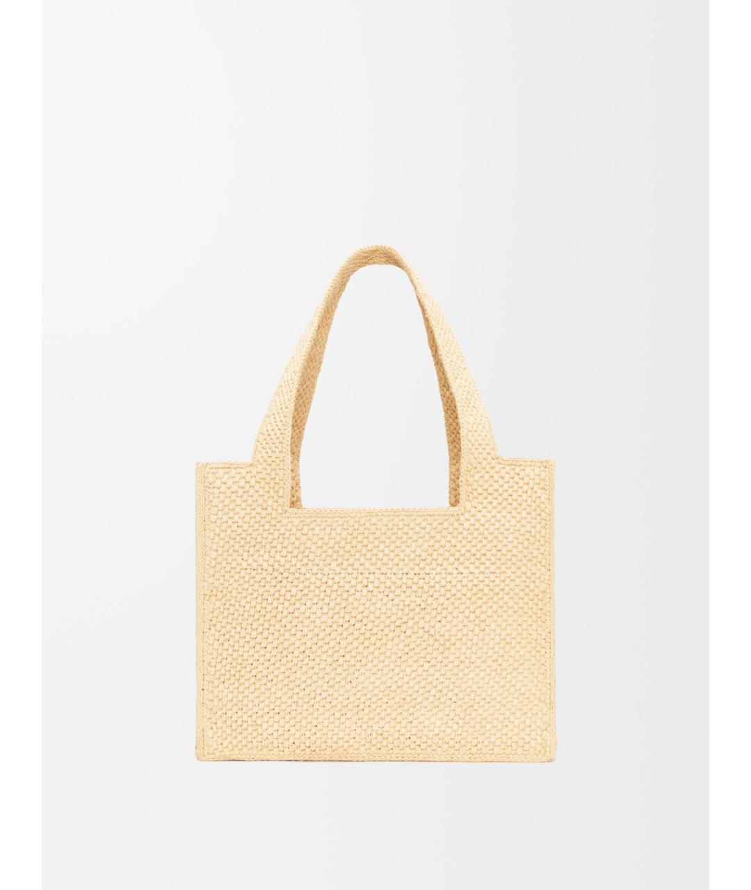 LOEWE Бежевая пелетеная сумка тоут, фото 4