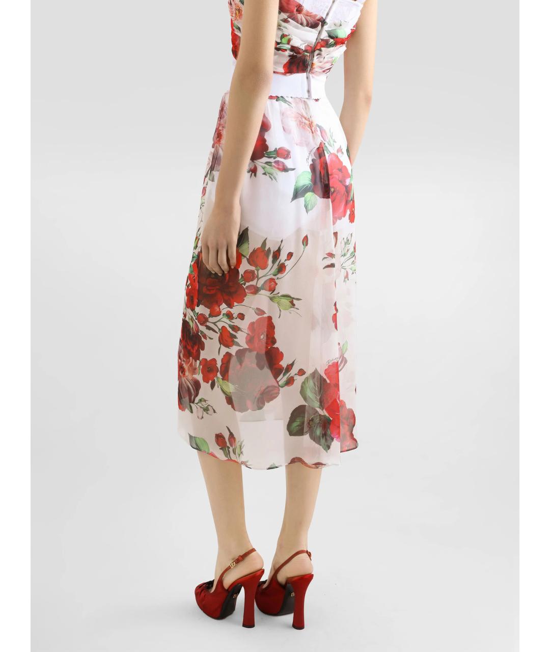 DOLCE&GABBANA Мульти шелковая юбка миди, фото 4