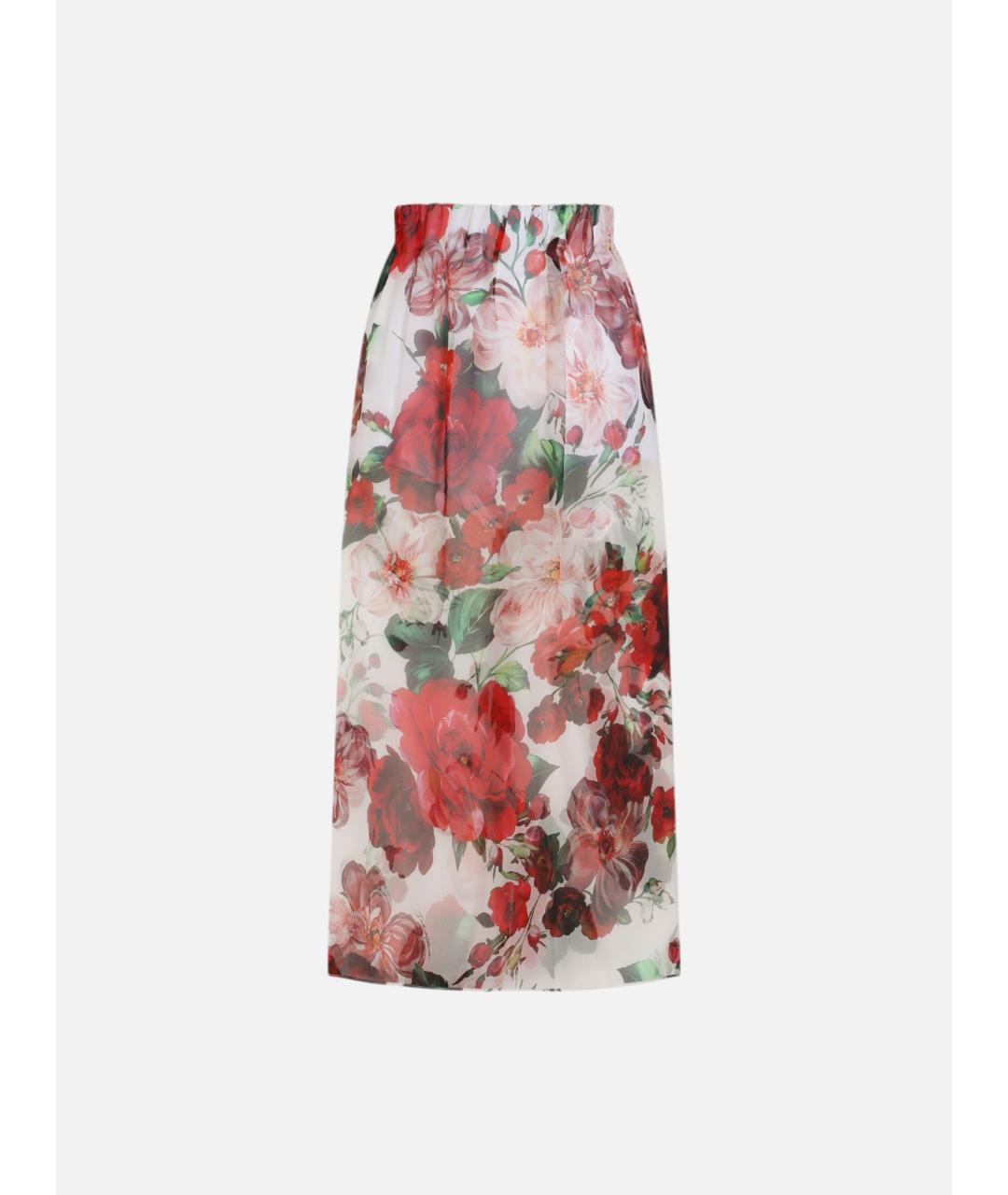 DOLCE&GABBANA Мульти шелковая юбка миди, фото 5