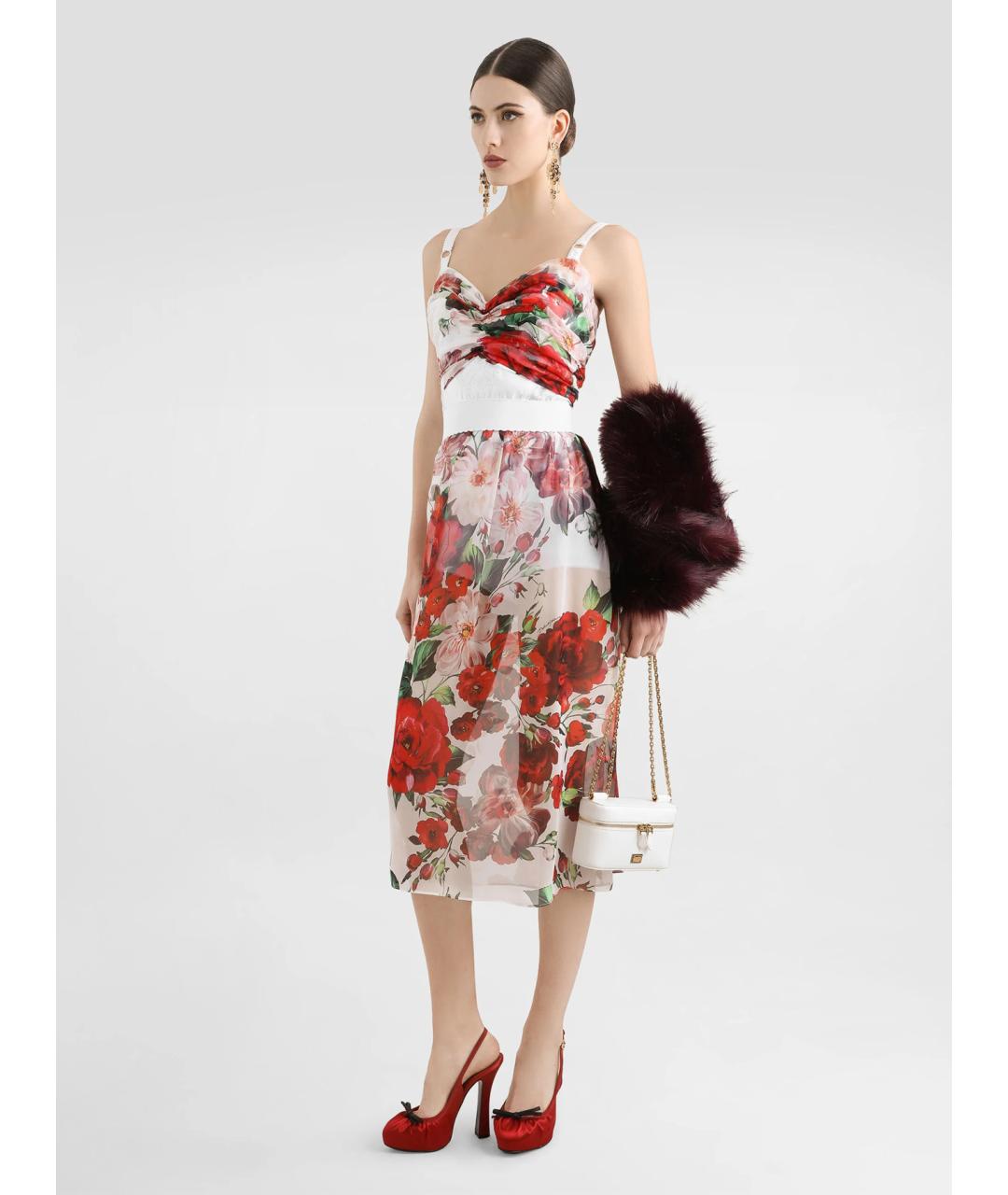 DOLCE&GABBANA Мульти шелковая юбка миди, фото 3