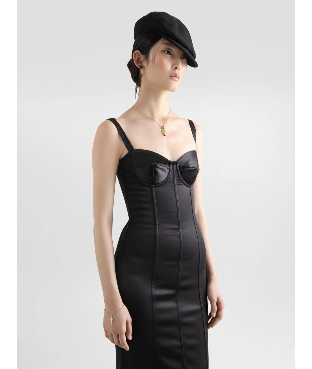 DOLCE&GABBANA Черное ацетатное вечернее платье, фото 3