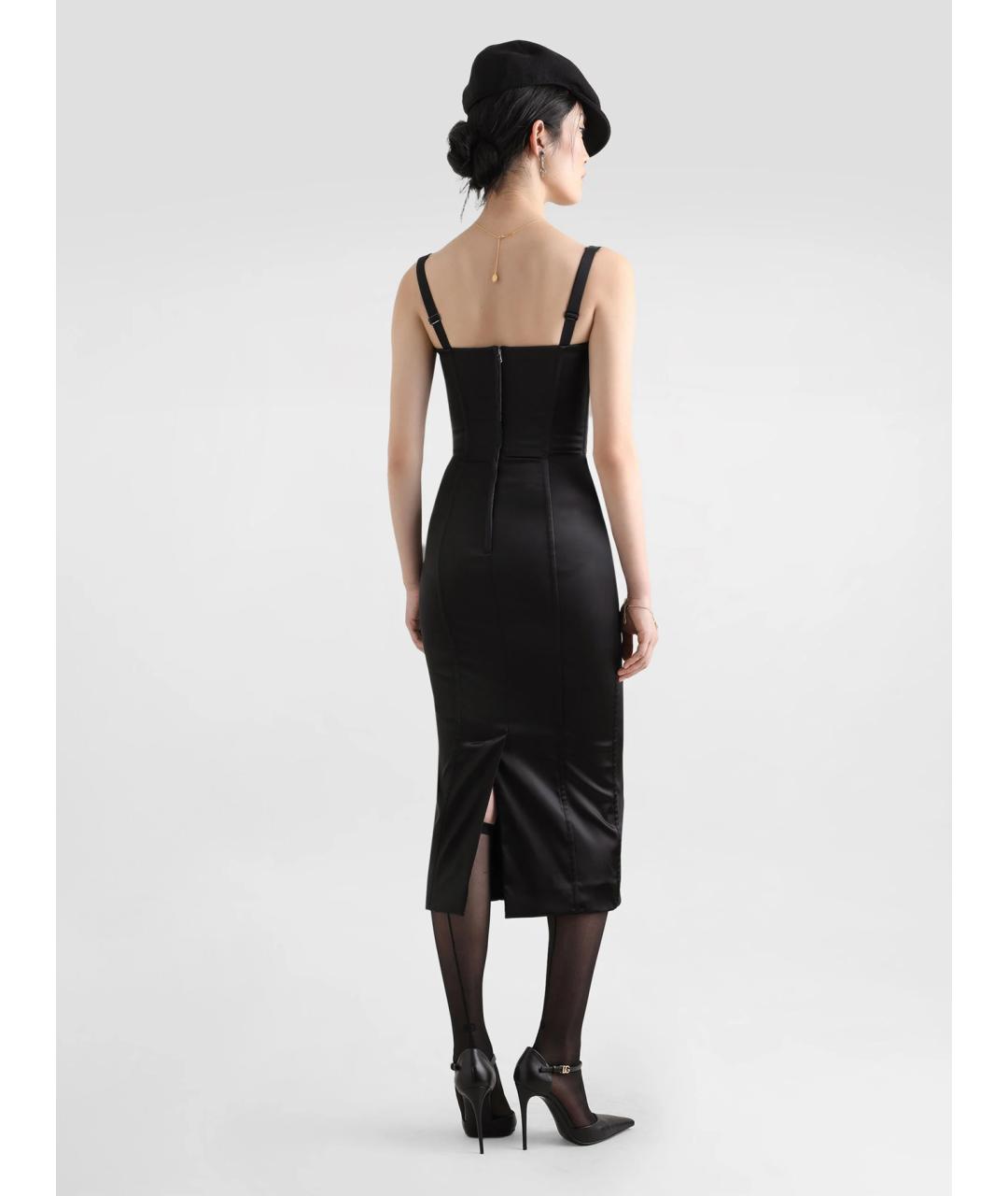 DOLCE&GABBANA Черное ацетатное вечернее платье, фото 4