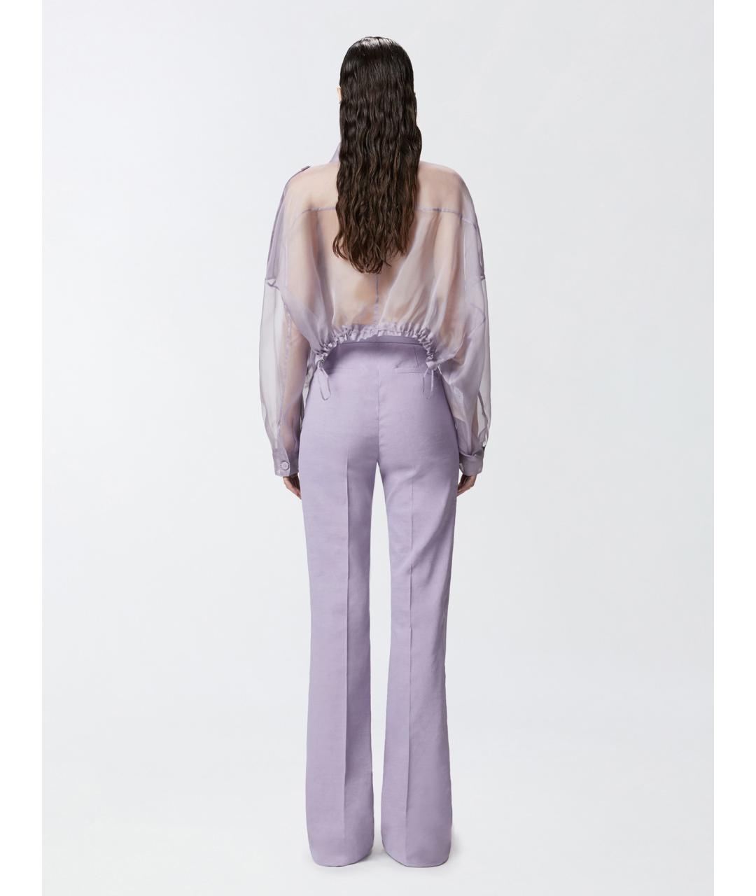 PINKO Фиолетовые вискозные прямые брюки, фото 4