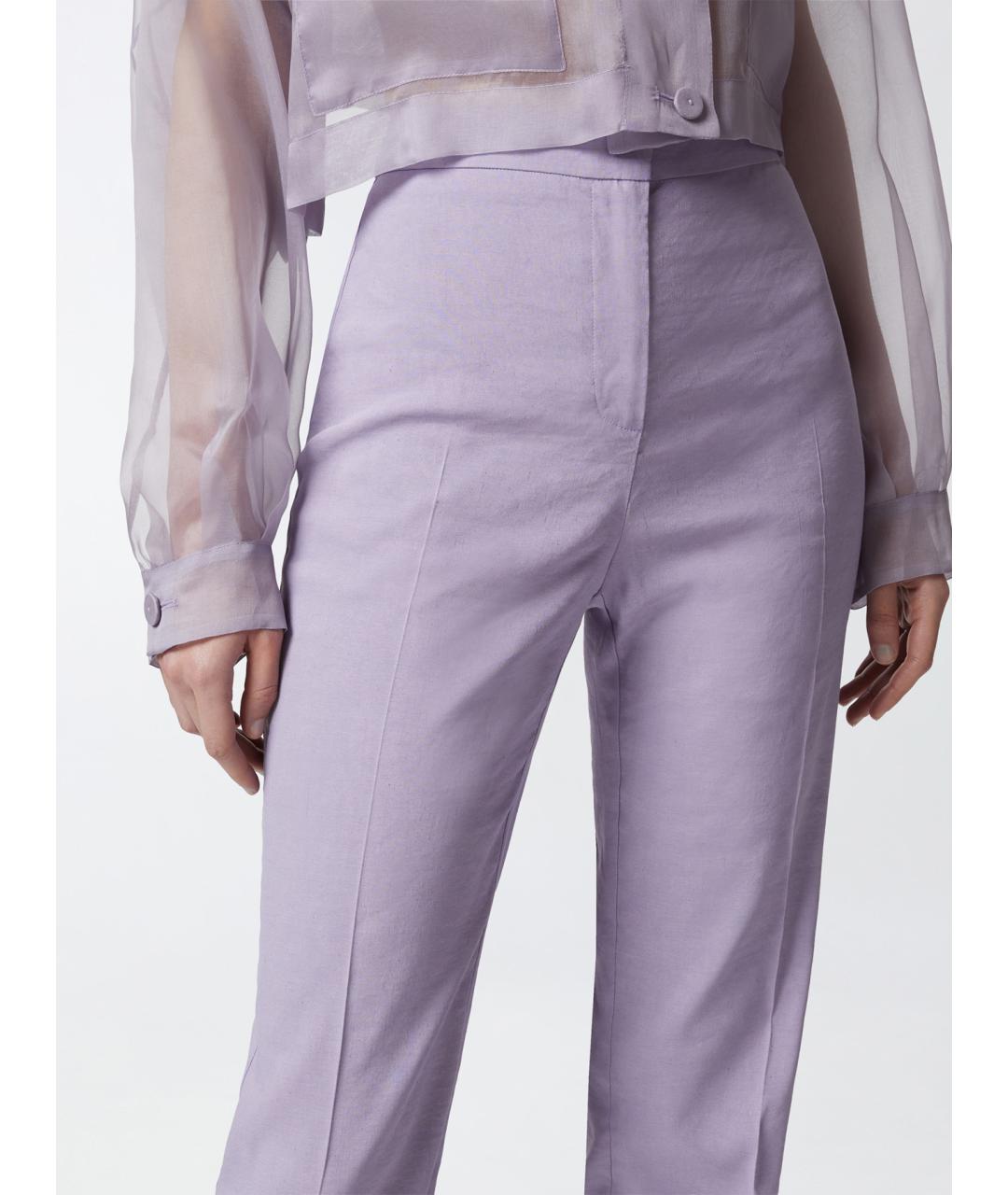 PINKO Фиолетовые вискозные прямые брюки, фото 5