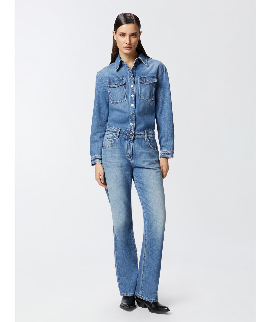 PINKO Синий хлопковый комбинезон, фото 3