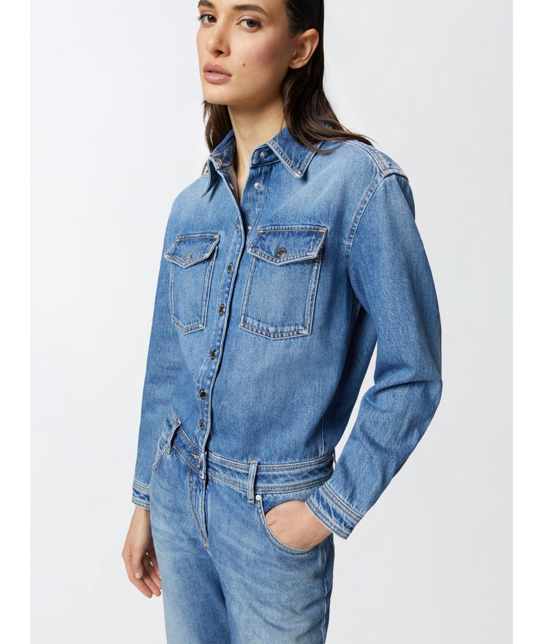 PINKO Синий хлопковый комбинезон, фото 5