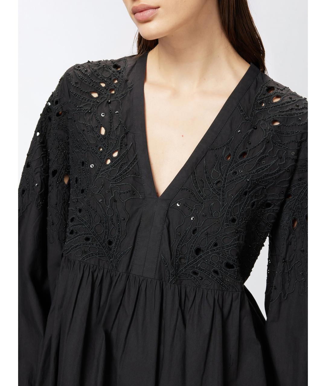 PINKO Черное хлопковое повседневное платье, фото 5