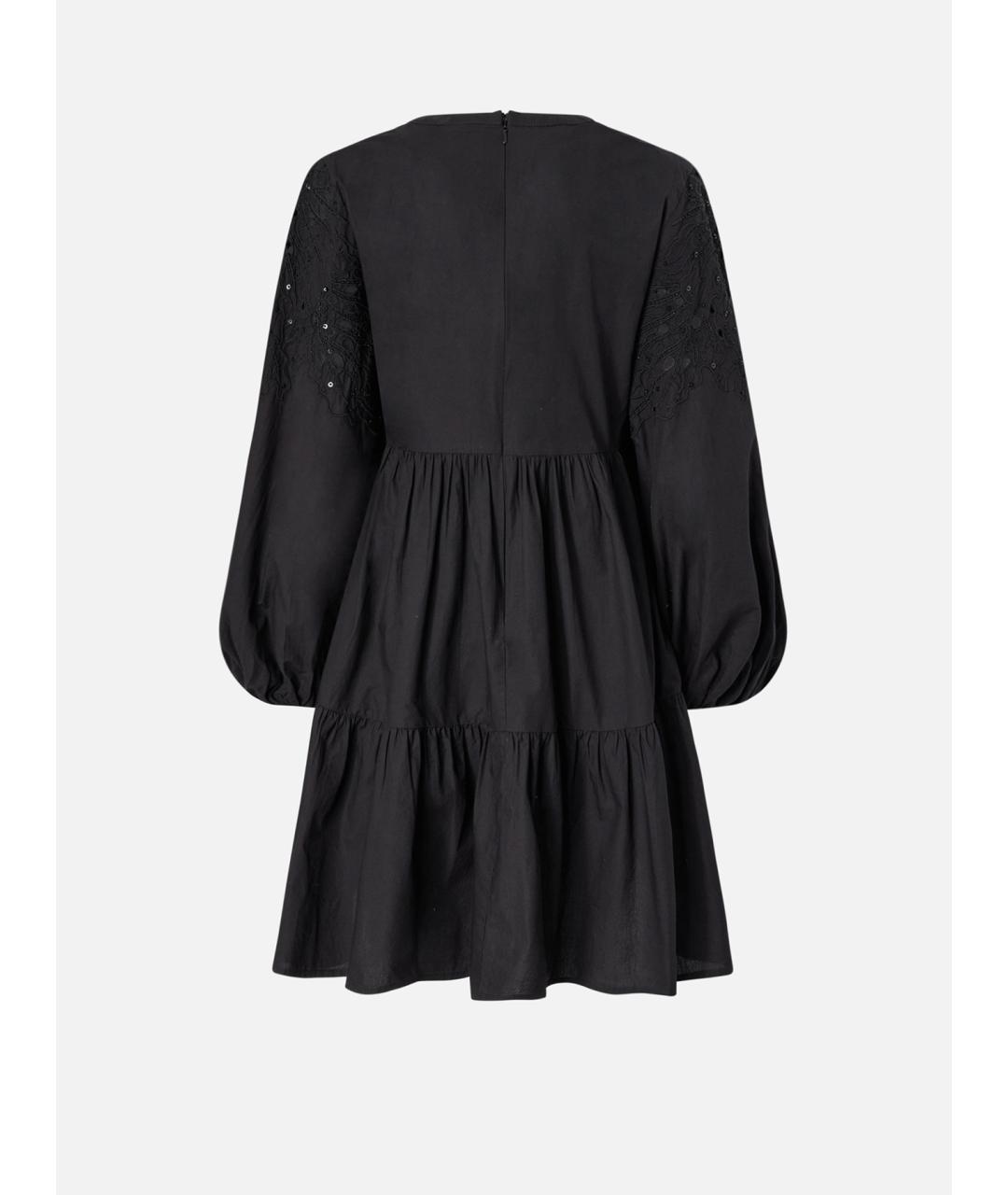 PINKO Черное хлопковое повседневное платье, фото 6