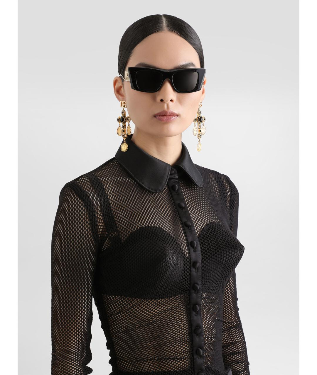 DOLCE&GABBANA Черная полиамидовая рубашка, фото 3