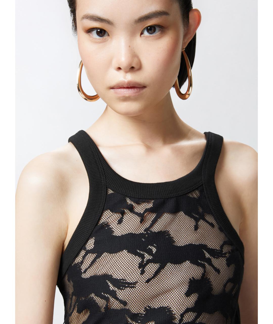 PINKO Черная хлопковая майка, фото 5