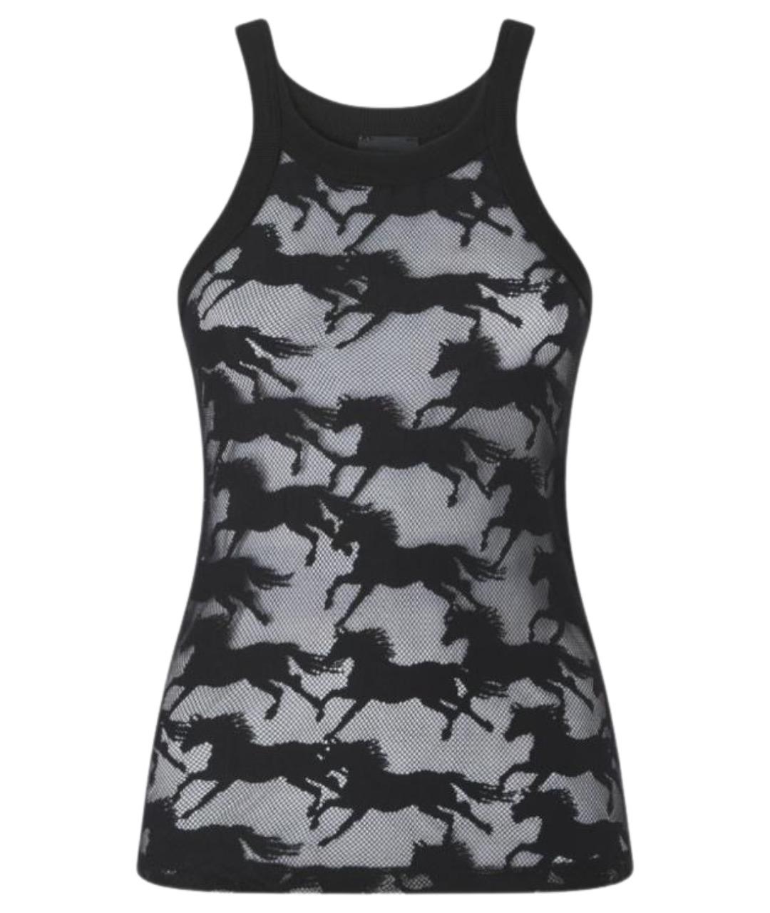 PINKO Черная хлопковая майка, фото 1