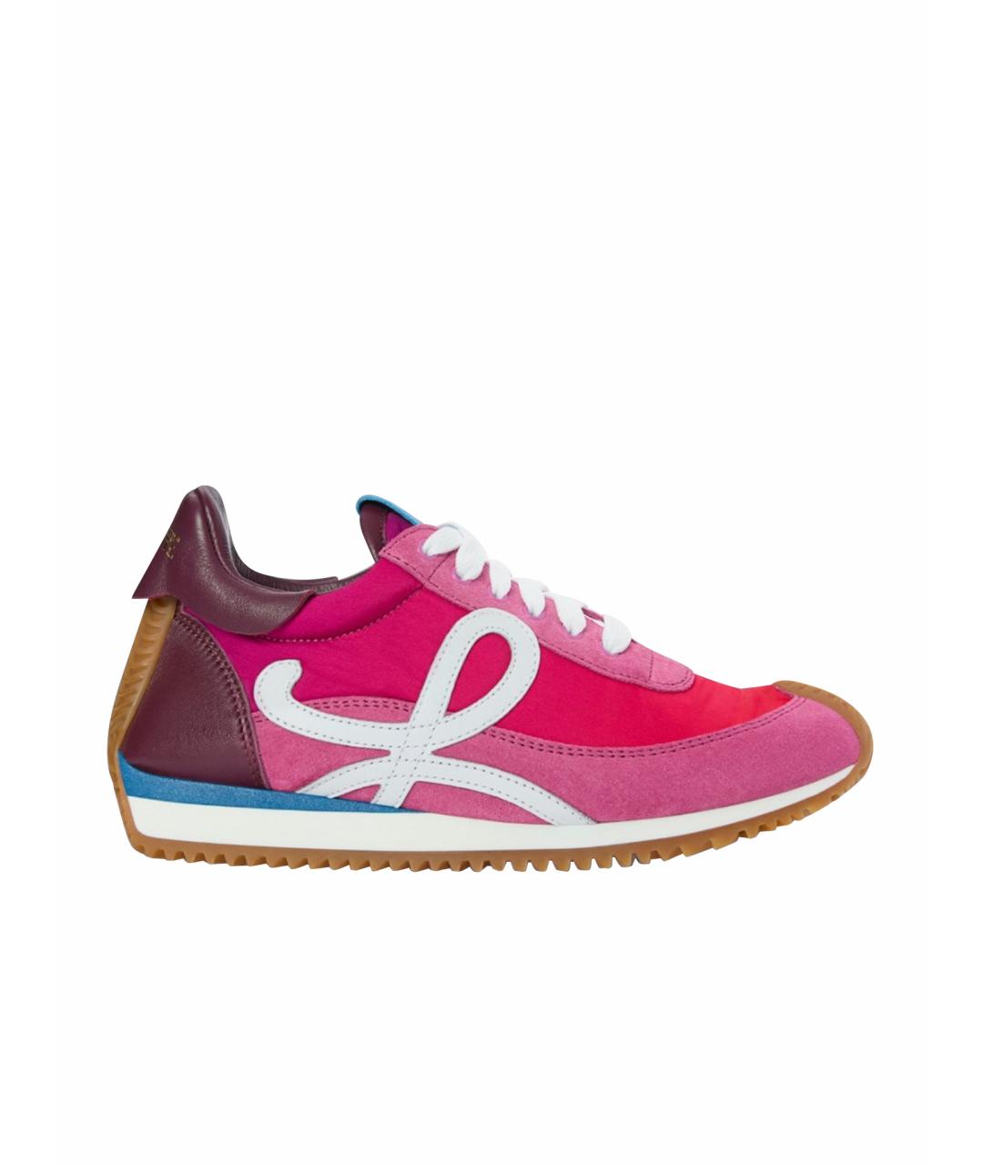 LOEWE Фуксия замшевые кроссовки, фото 1