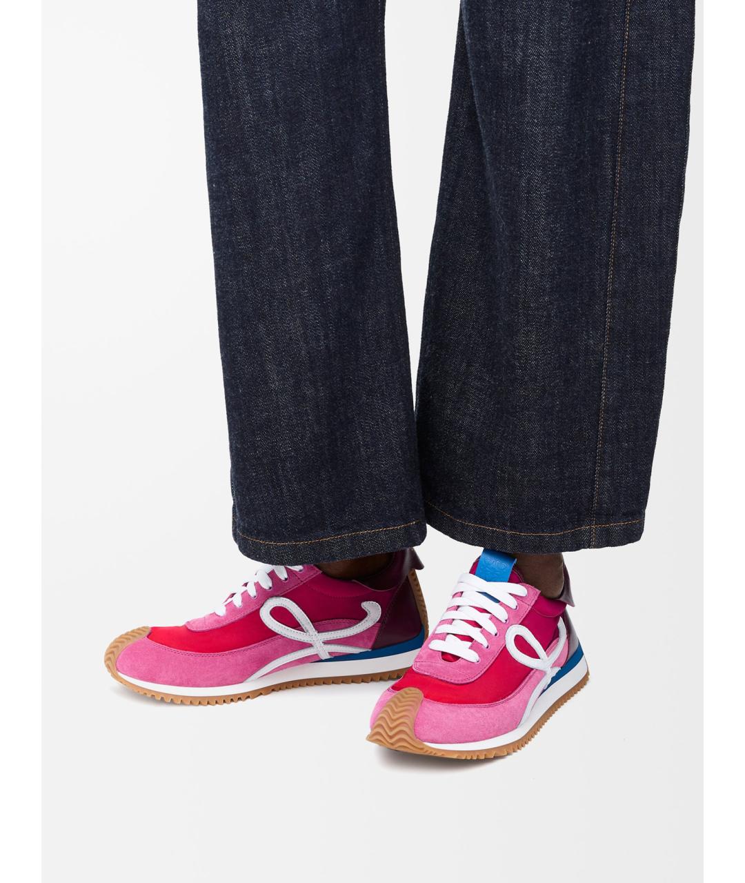 LOEWE Фуксия замшевые кроссовки, фото 2