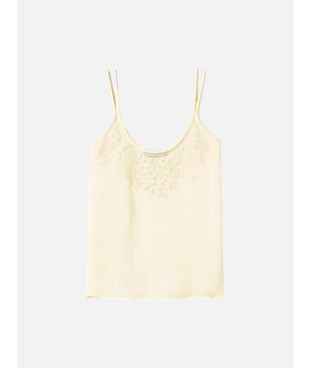 TWIN-SET Желтая вискозная майка, фото 7