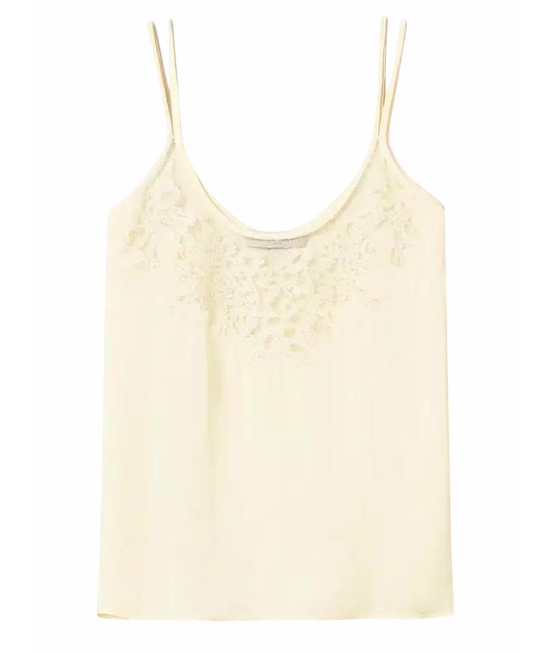 TWIN-SET Желтая вискозная майка, фото 1